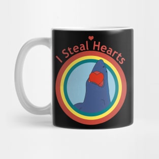 I Steal Hearts funny shark vintage Valentine's Day Mug